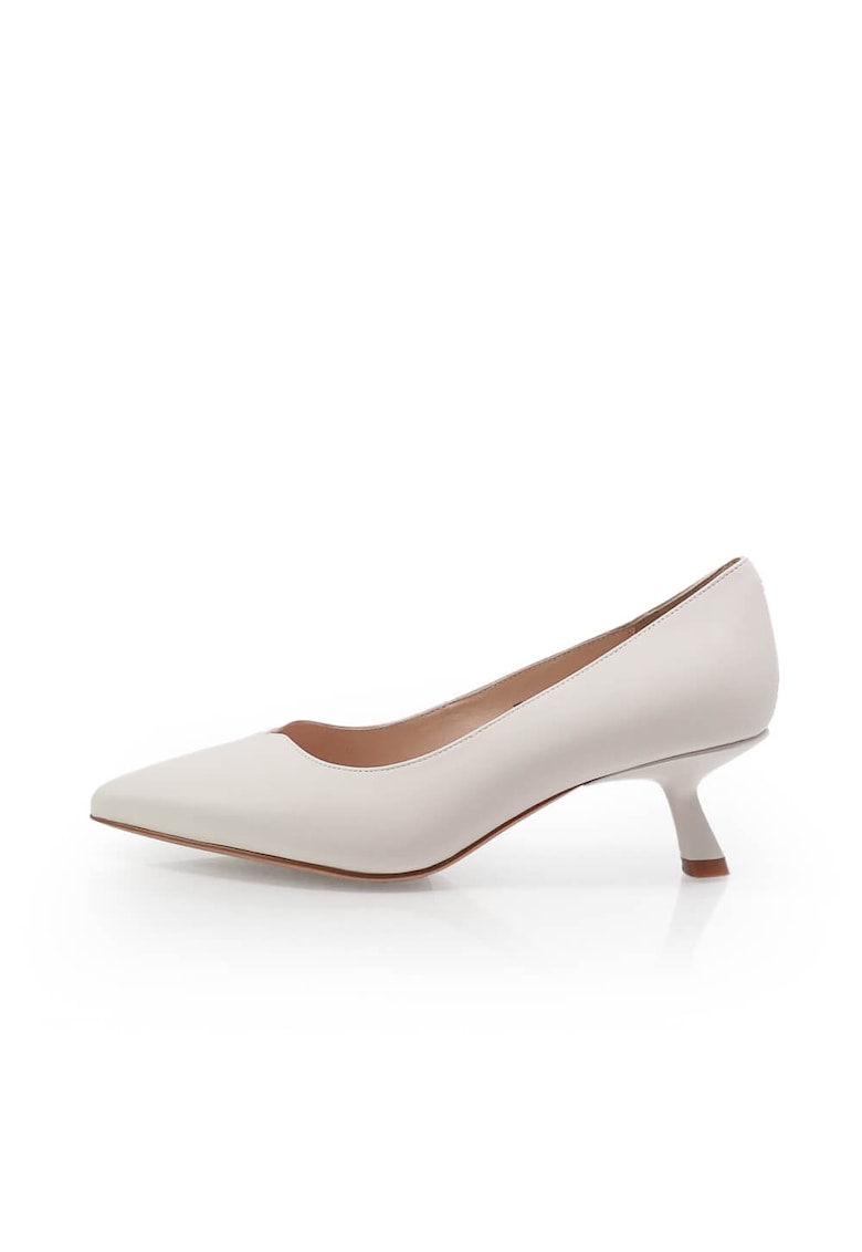 Pantofi de piele cu toc kitten 2601466 - Bej