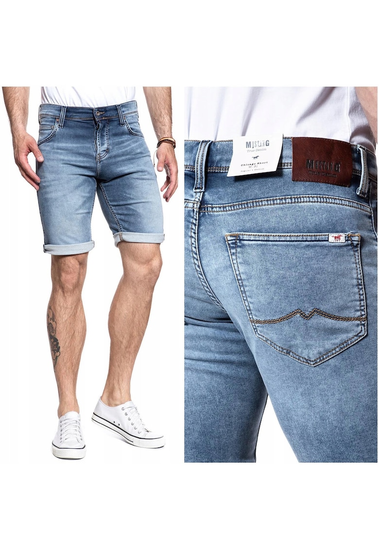 Pantaloni scurti barbati Mustang Chicago Short - albastru - W28