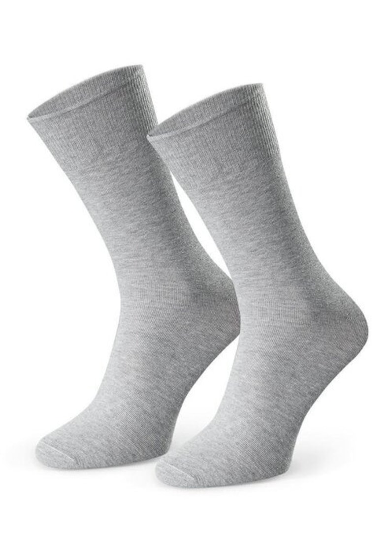 Sosete bumbac subtiri fara cusatura la varf S056 - Gri melange