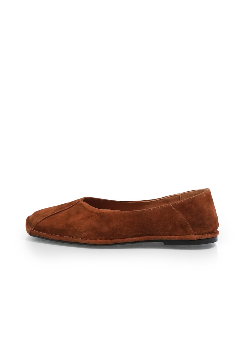 Balerini 2614001 din piele naturala intoarsa - Maro