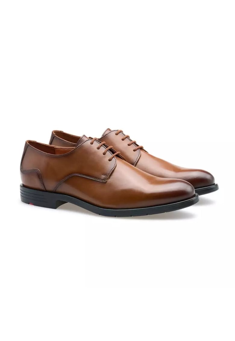 Pantofi derby barbati EEZY 110 - piele naturala - maro cognac -