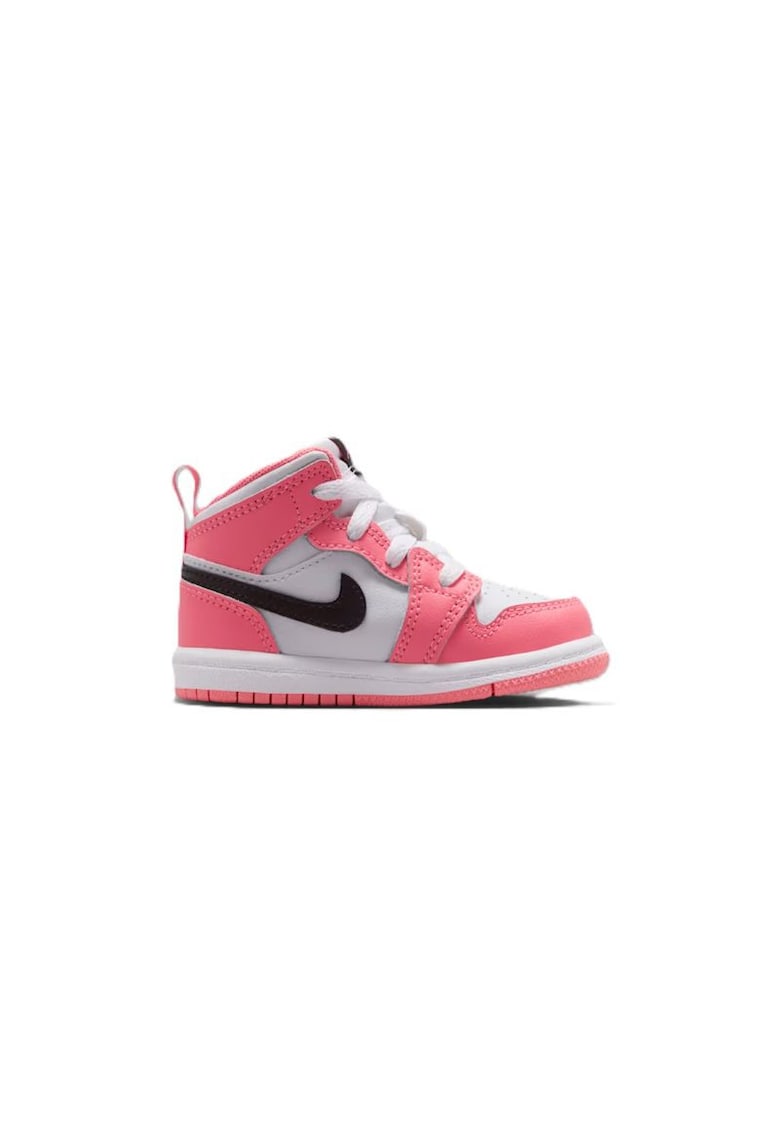 Pantofi sport copii JORDAN 1 MID BT - Piele ecologica - Roz - Roz