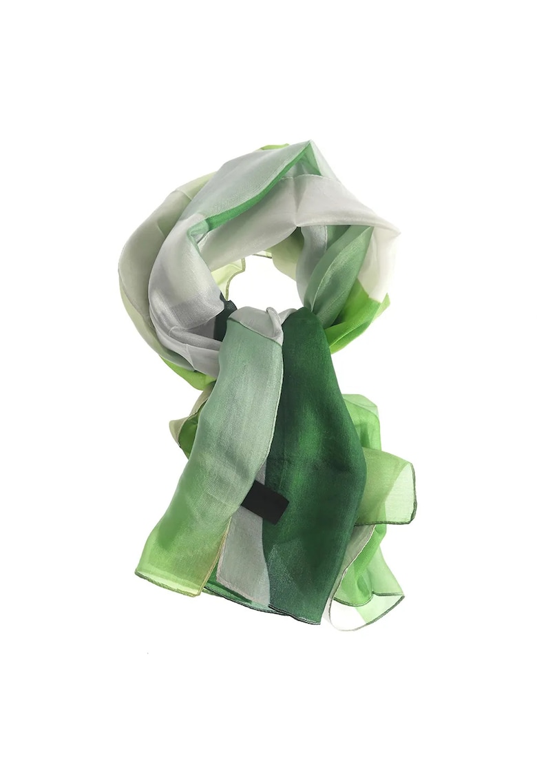 Esarfa din matase verde cu degrade - 50x180cm
