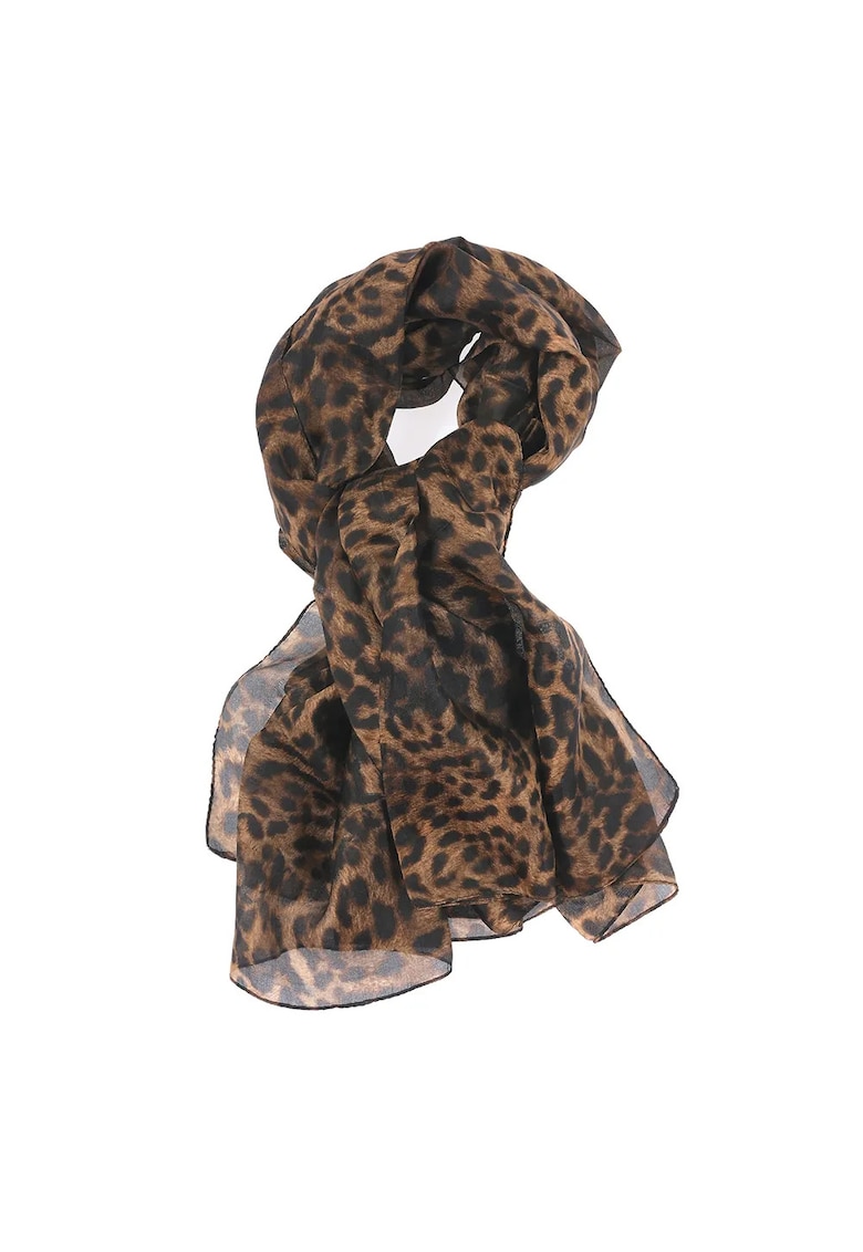 Esarfa din matase cu model animal print 100 x 180 cm