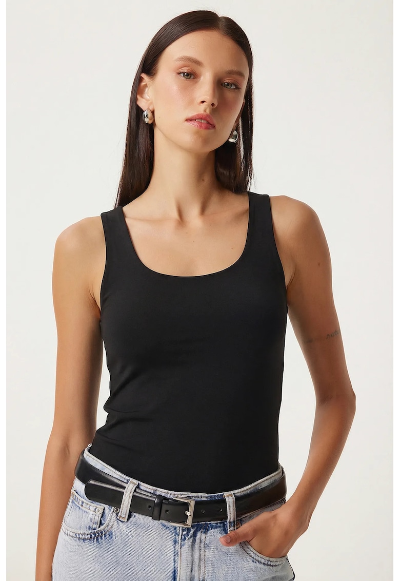Maiou dama - Happiness Istanbul - Negru - Slim fit