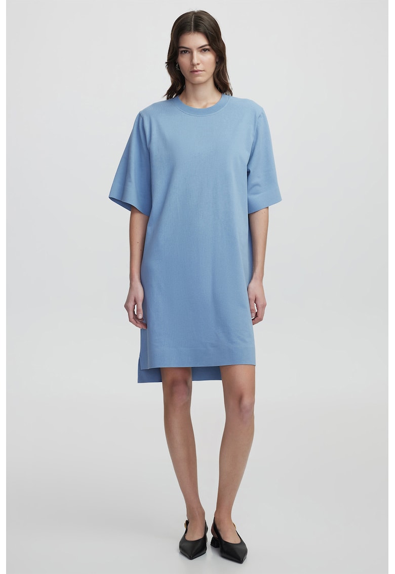 Rochie-tricou lejera si asimetrica - Albastru pastel