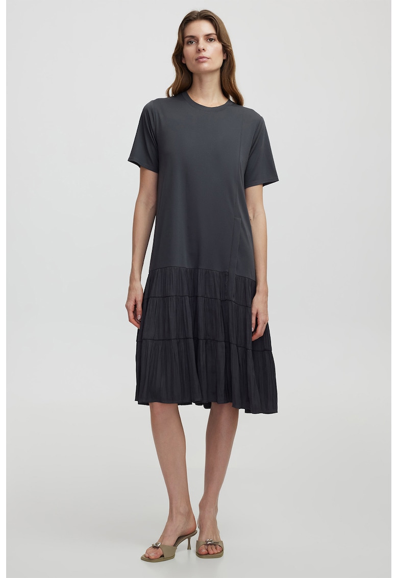 Rochie-tricou stratificata - Gri inchis
