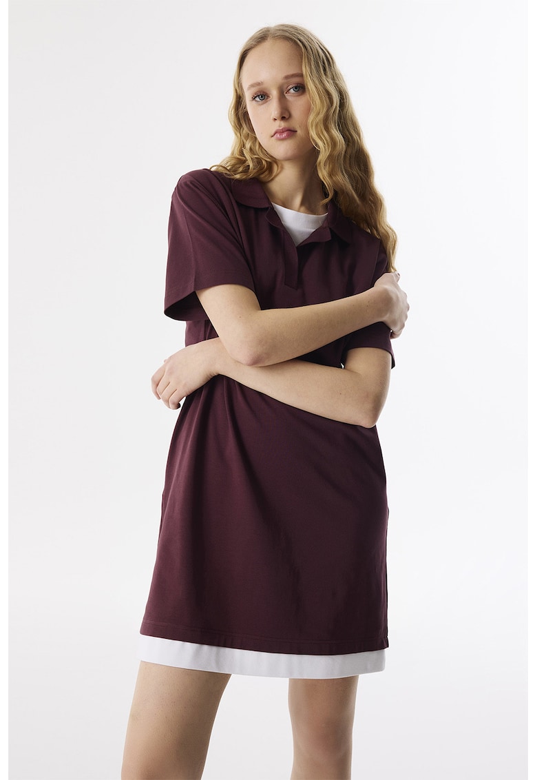 Rochie lejera cu maneci scurte - Alb/Violet tyrian