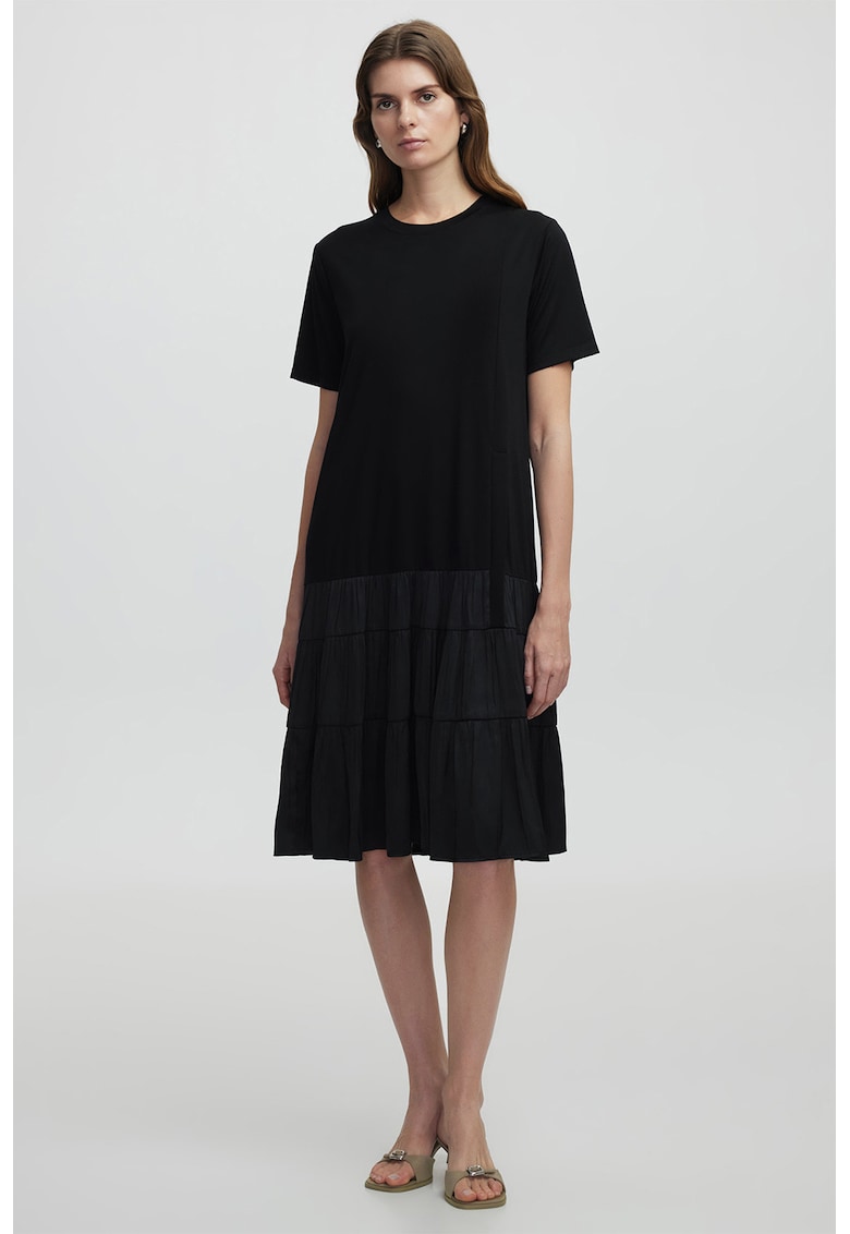 Rochie-tricou stratificata - Negru stins