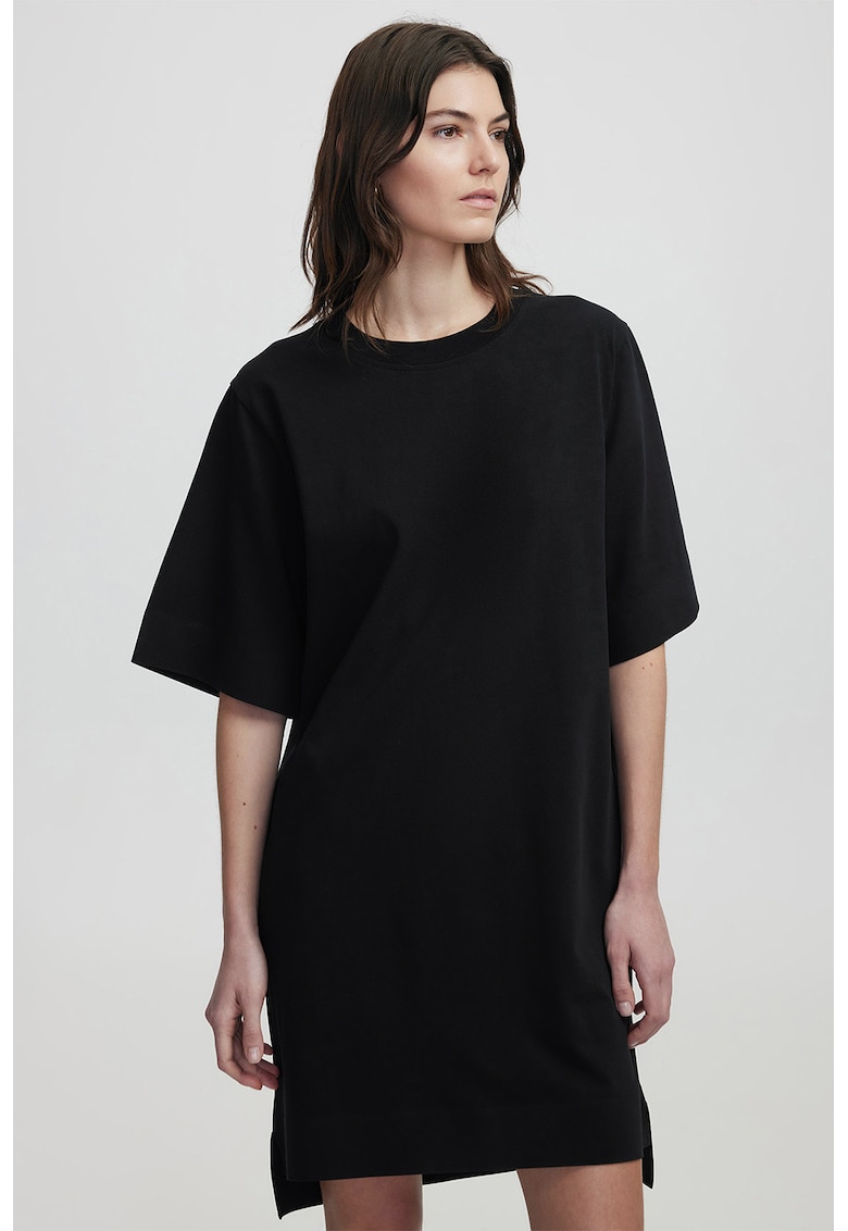Rochie-tricou lejera si asimetrica - Negru