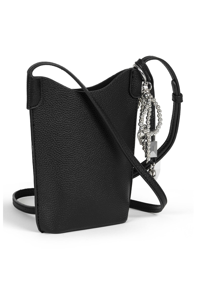 Geanta crossbody din piele ecologica cu accesoriu detasabil - Negru