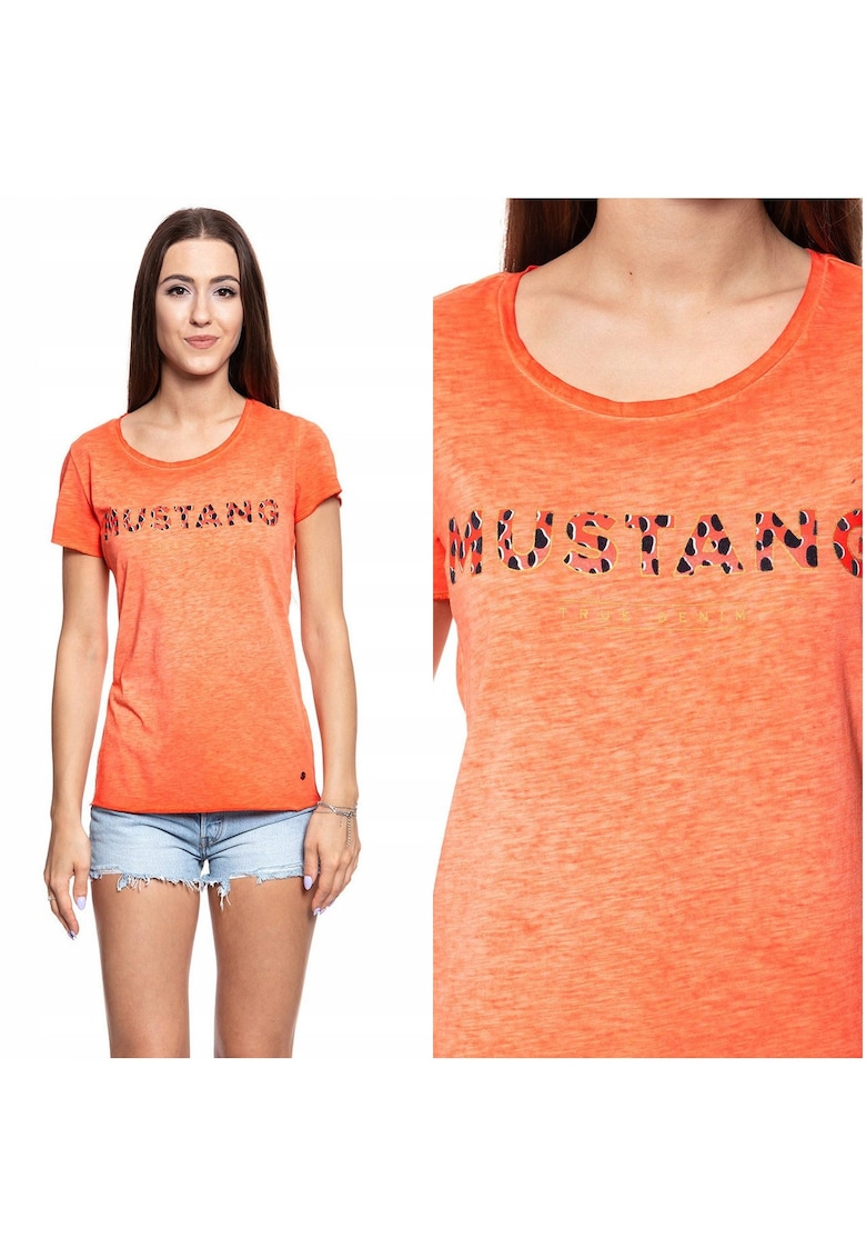 Tricou dama Alexia C Print portocaliu - marime