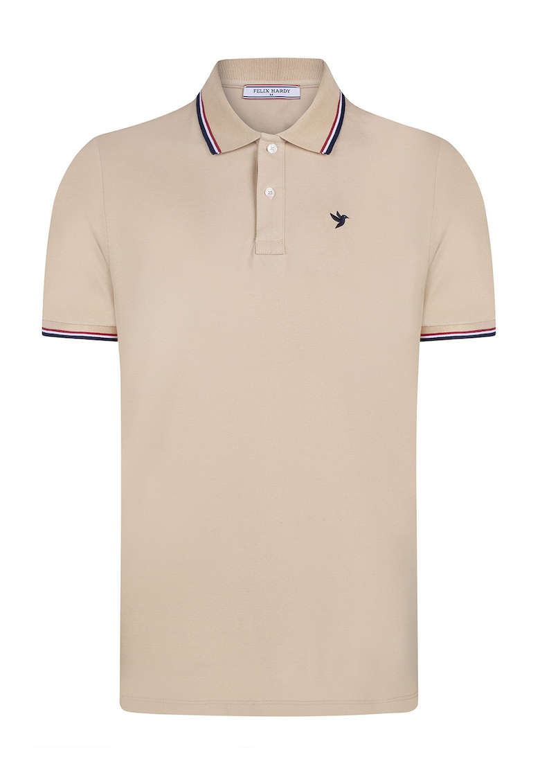 Tricou polo din material pique - Bej