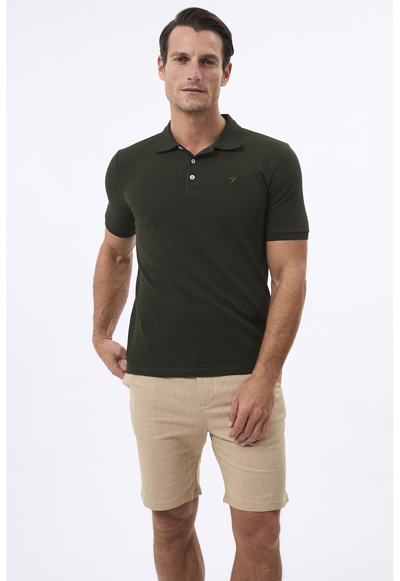 Tricou polo cu model uni - Kaki