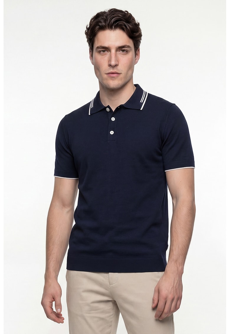 Tricou polo din bumbac - Bleumarin