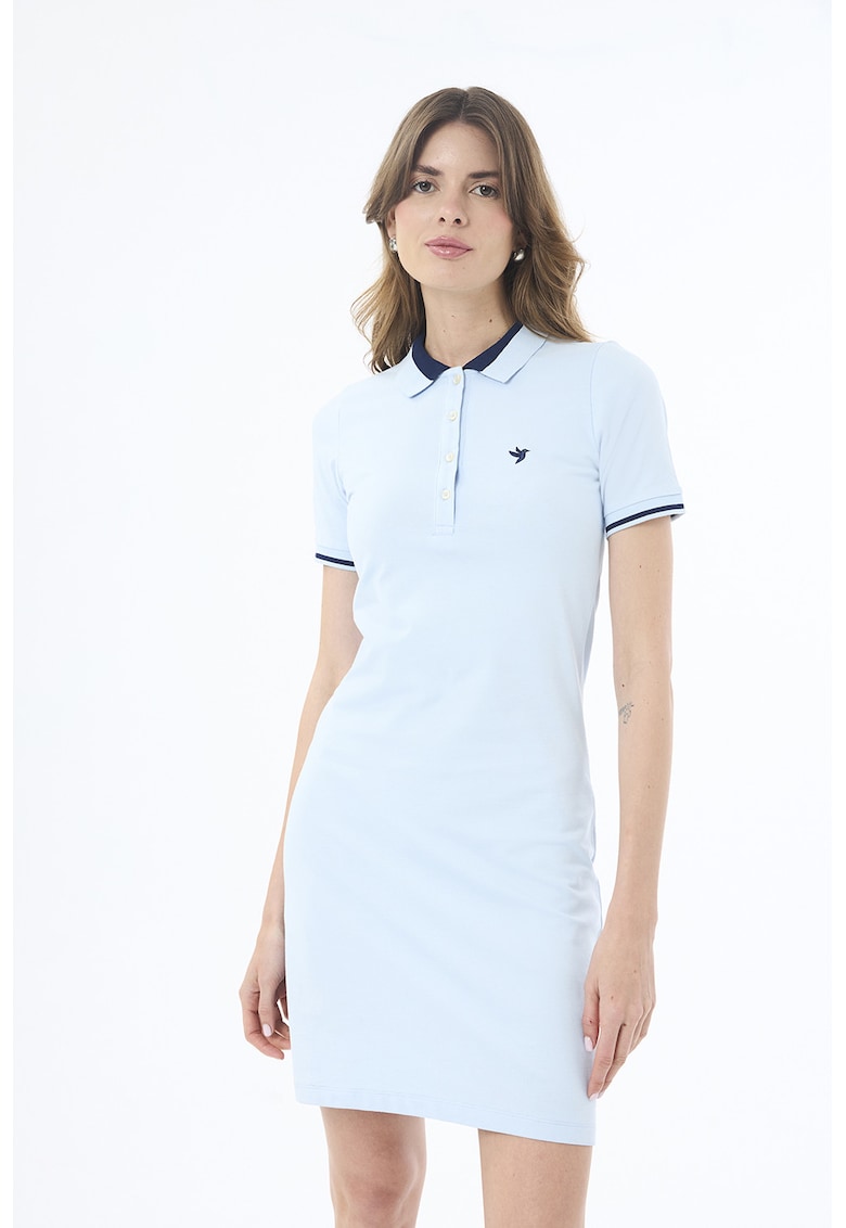 Rochie polo cu detalii contrastante