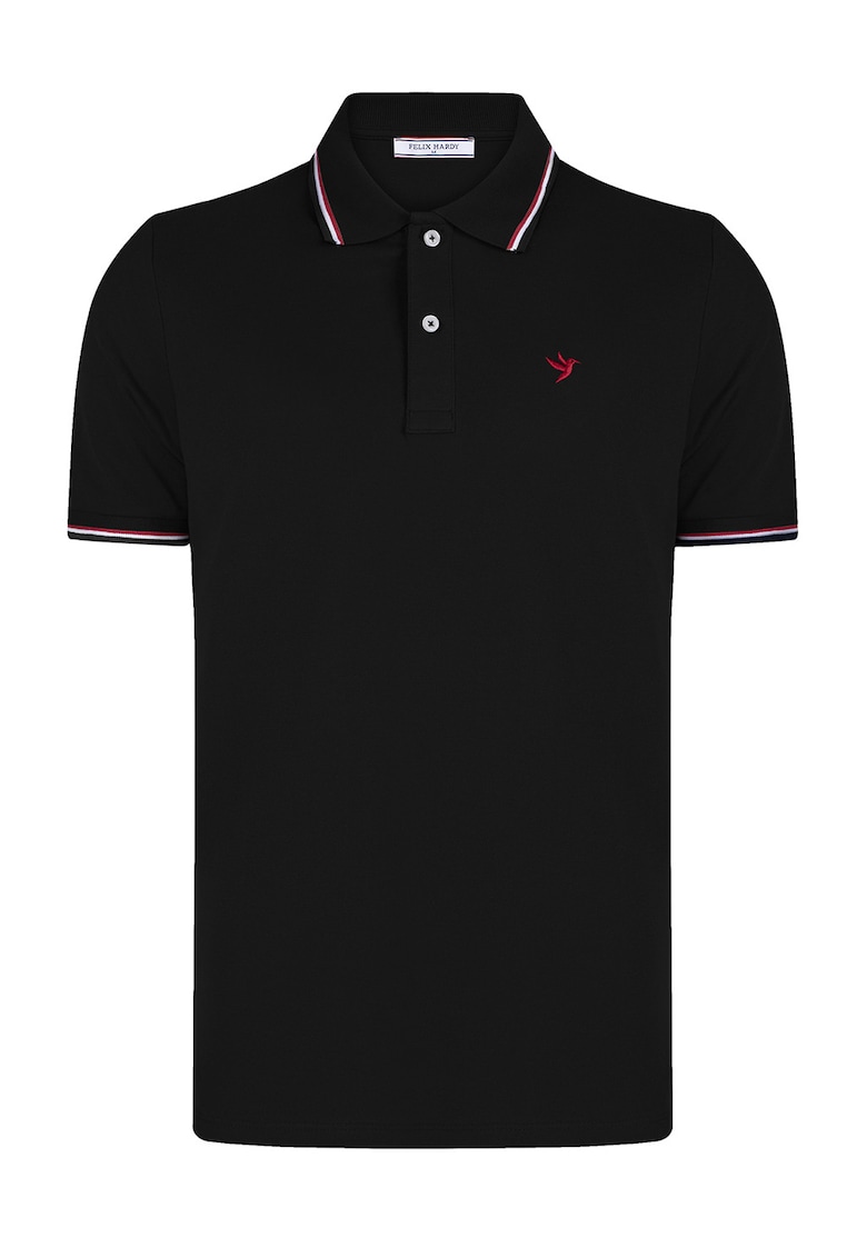 Tricou polo din material pique - Negru