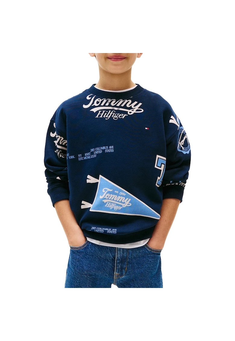 Bluza de trening cu imprimeu - Bleumarin