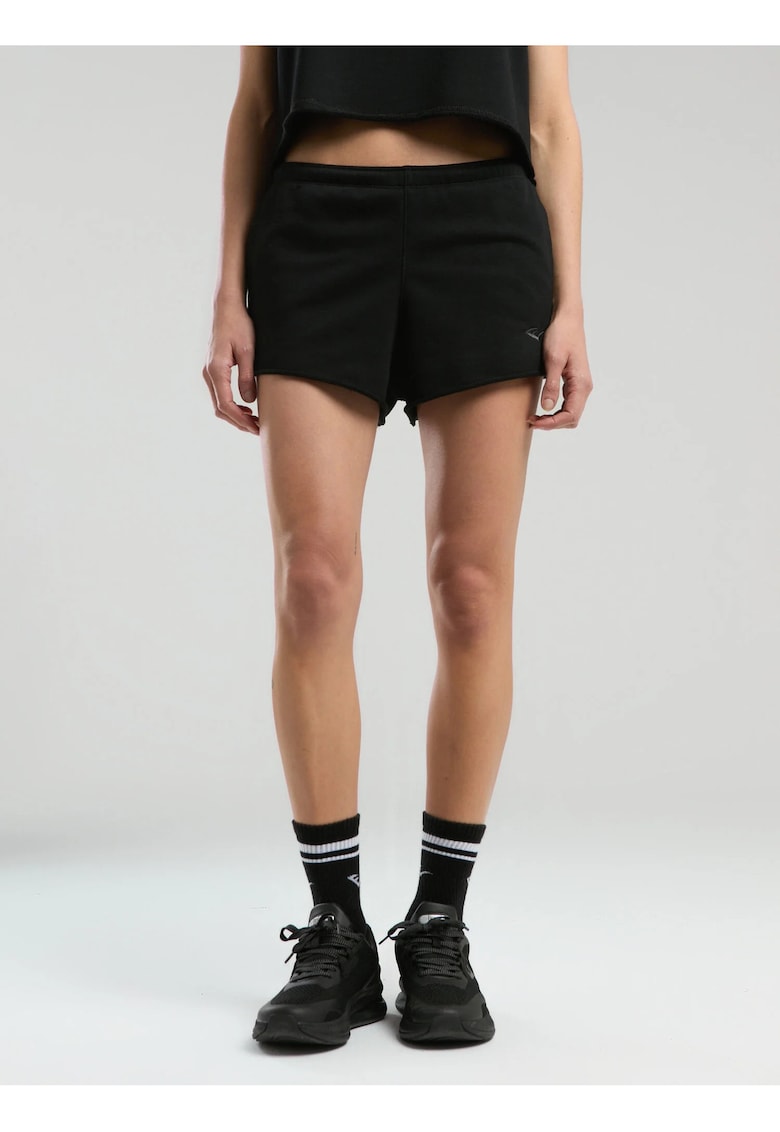 Pantaloni Scurti dama - talie elastica si snur - buzunare laterale si logo - Negru
