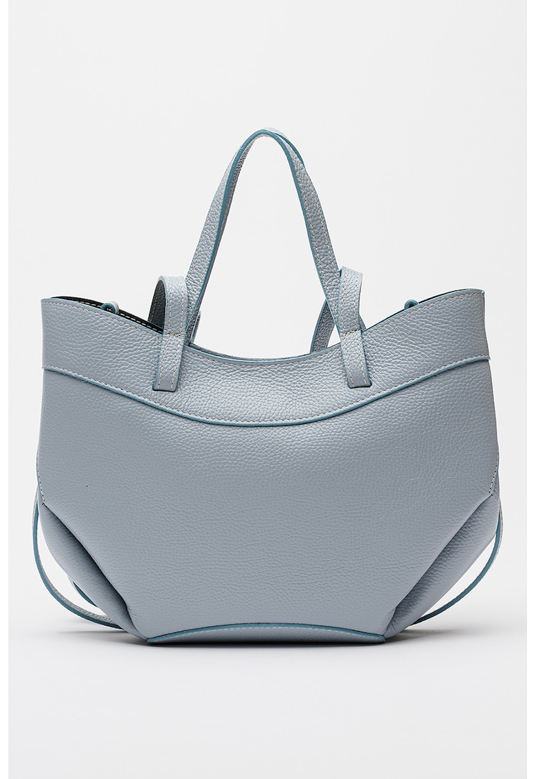 Geanta crossbody din piele - Albastru pastel