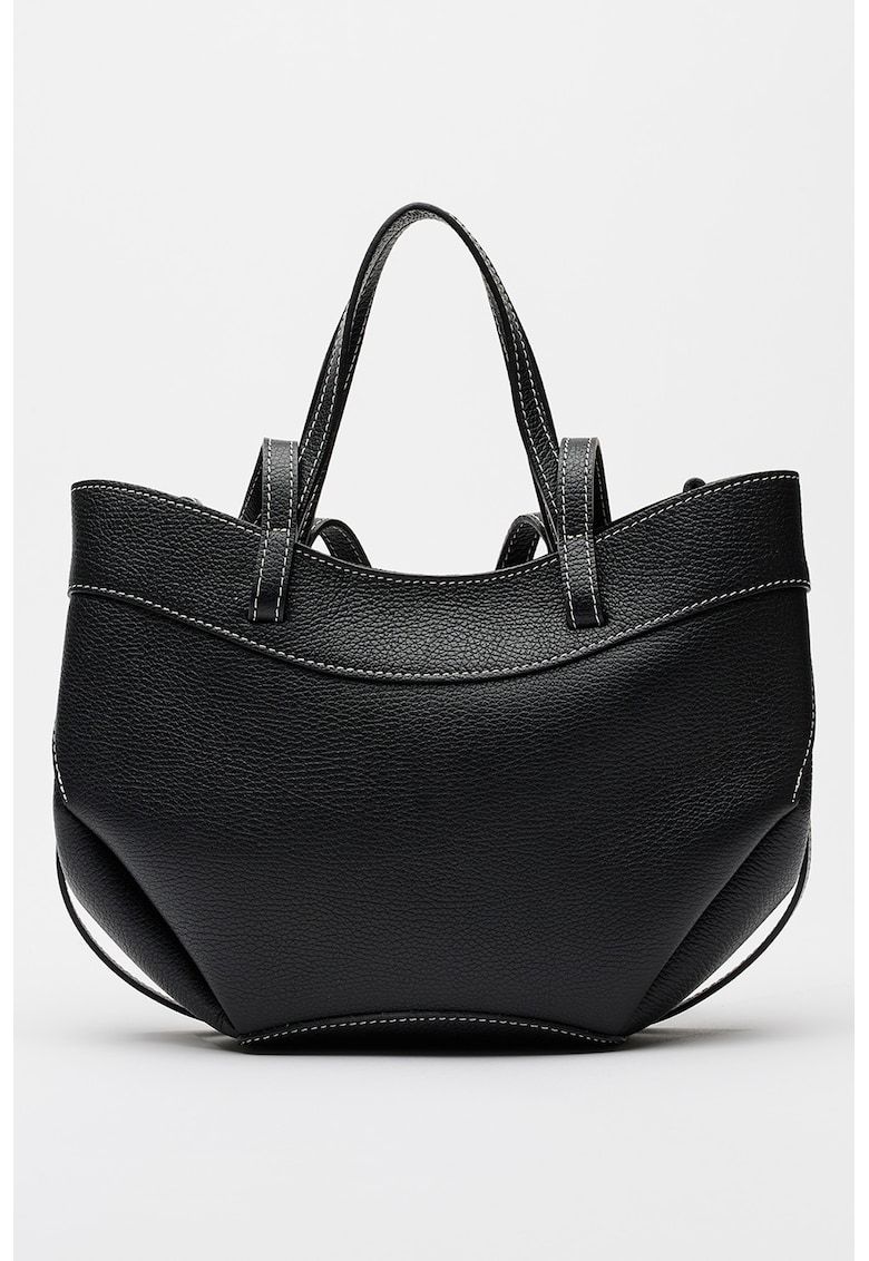 Geanta crossbody din piele - Negru