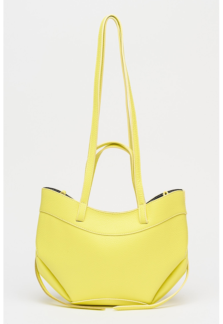 Geanta crossbody din piele - Galben