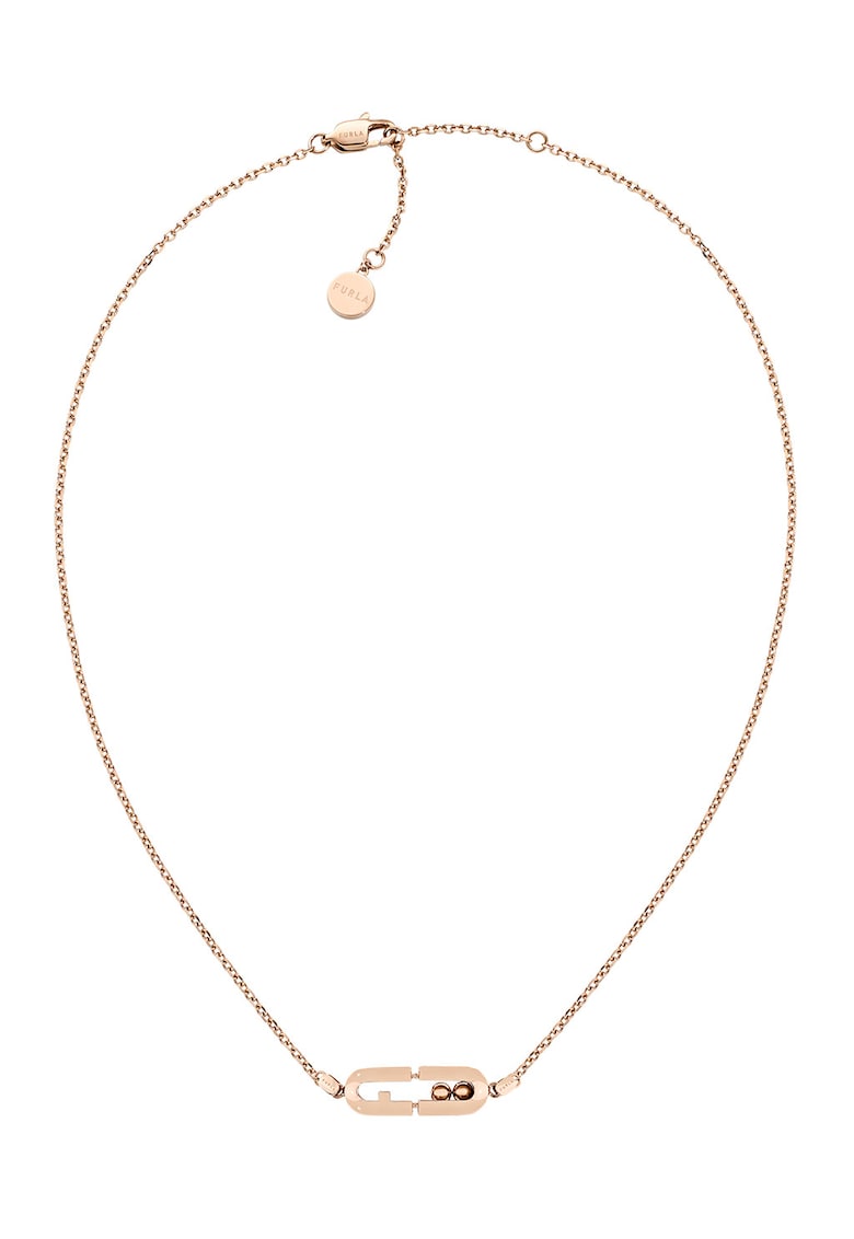 Colier placat cu aur de 24K cu pandantiv monograma - Auriu rose