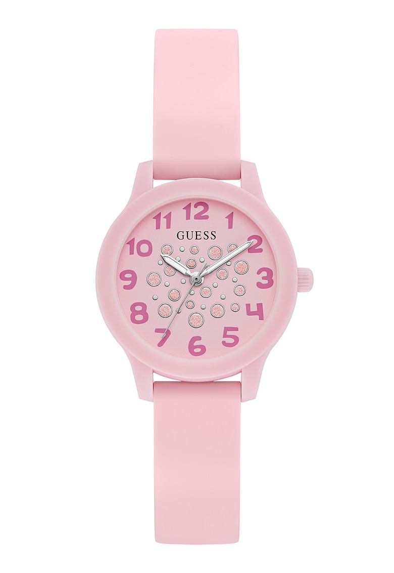 Ceas analog cu cadran cu detalii stralucitoare - Roz pastel