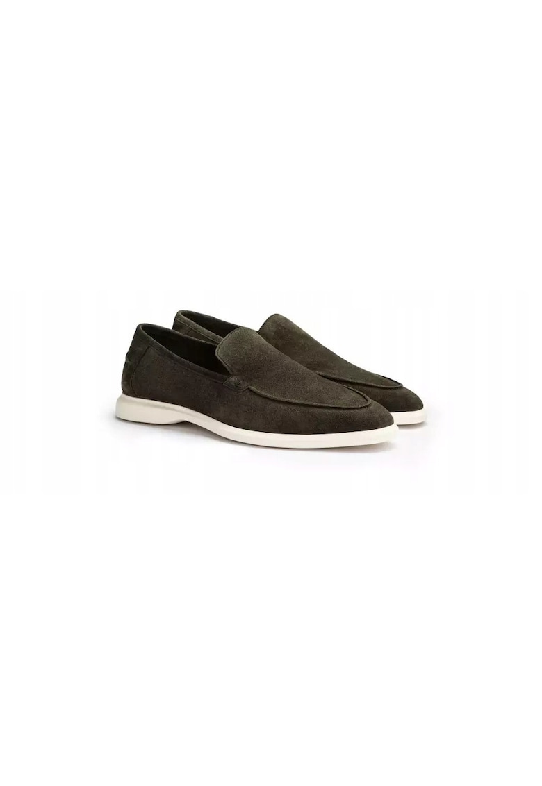 Mocasini barbati Stride Flex - piele intoarsa - verde masliniu - marimea