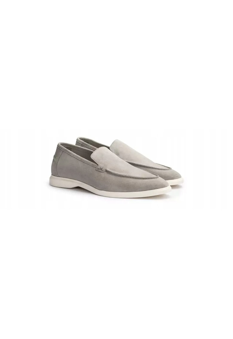Mocasin barbati Stride Flex - piele intoarsa - gri deschis - marimea