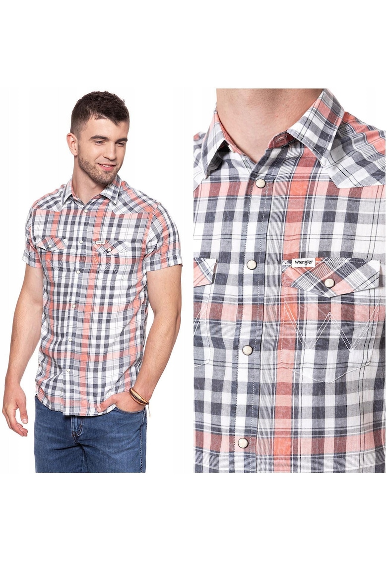 Camasa barbati - SS Western Shirt - bumbac - multicolor - marimea