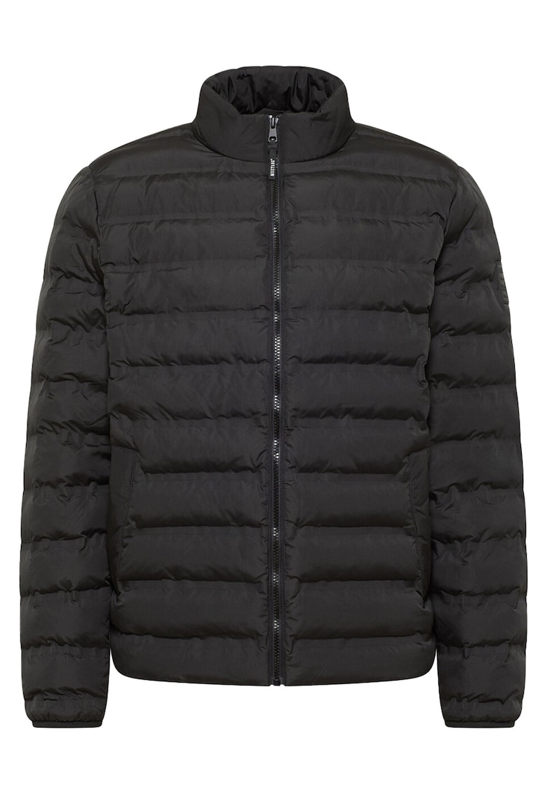 Jacheta Barbati - Creston - Regular Fit - Guler Inalt - Fermoar - Maneci Lungi - 2 Buzunare - Poliester - M INTL - Negru