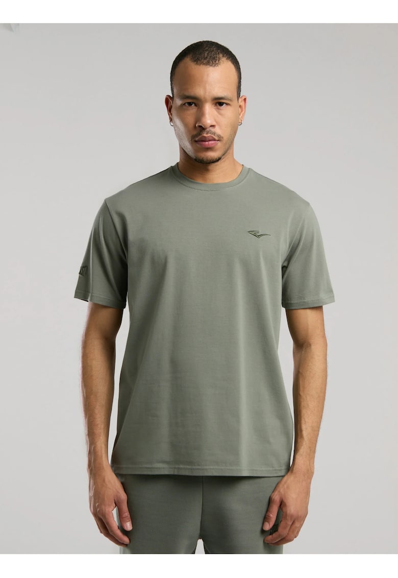 Tricou din amestec de bumbac cu detaliu logo - Kaki - Kaki