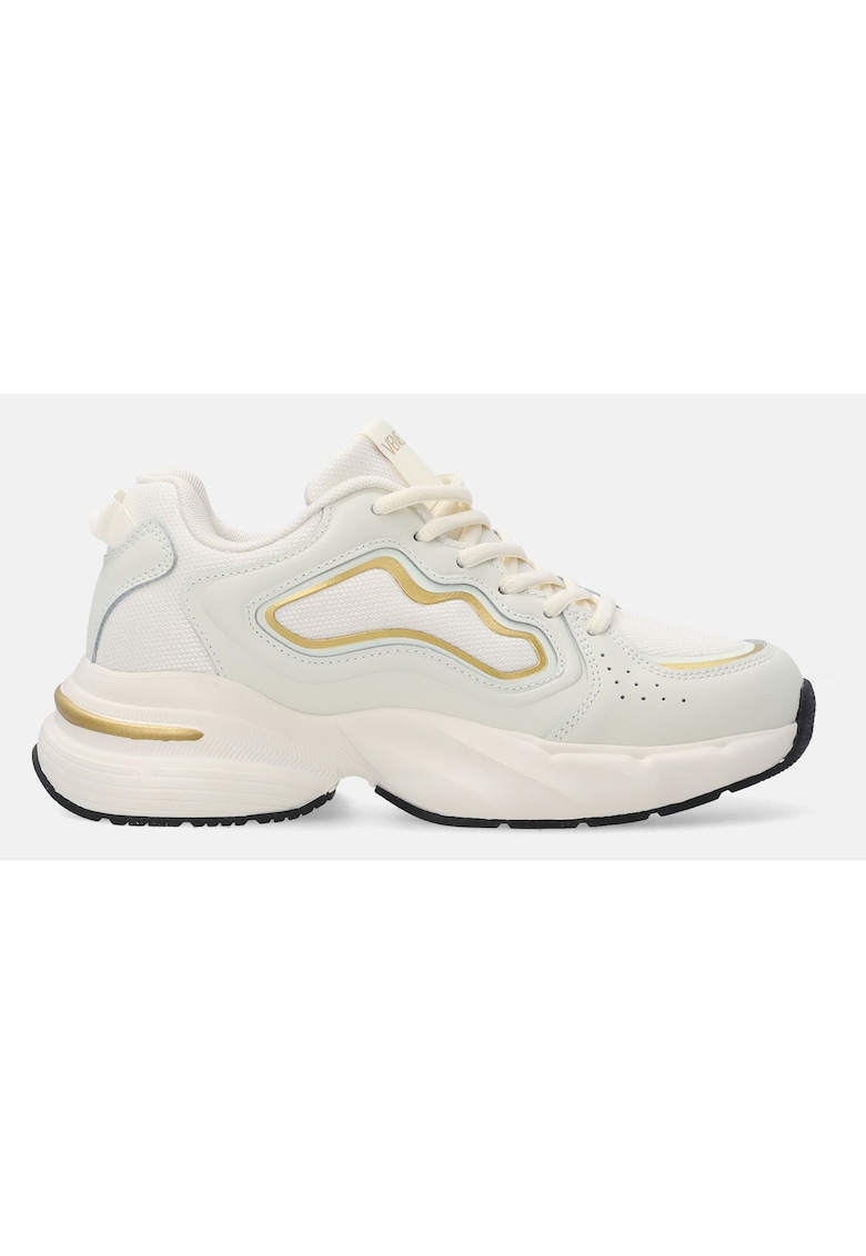 Pantofi sport cu insertii din piele si material textil