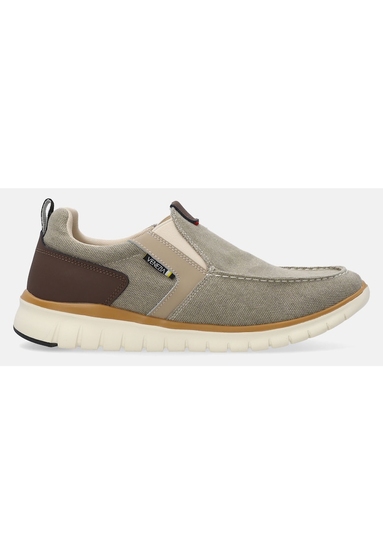Pantofi slip-on din material textil si piele ecologica