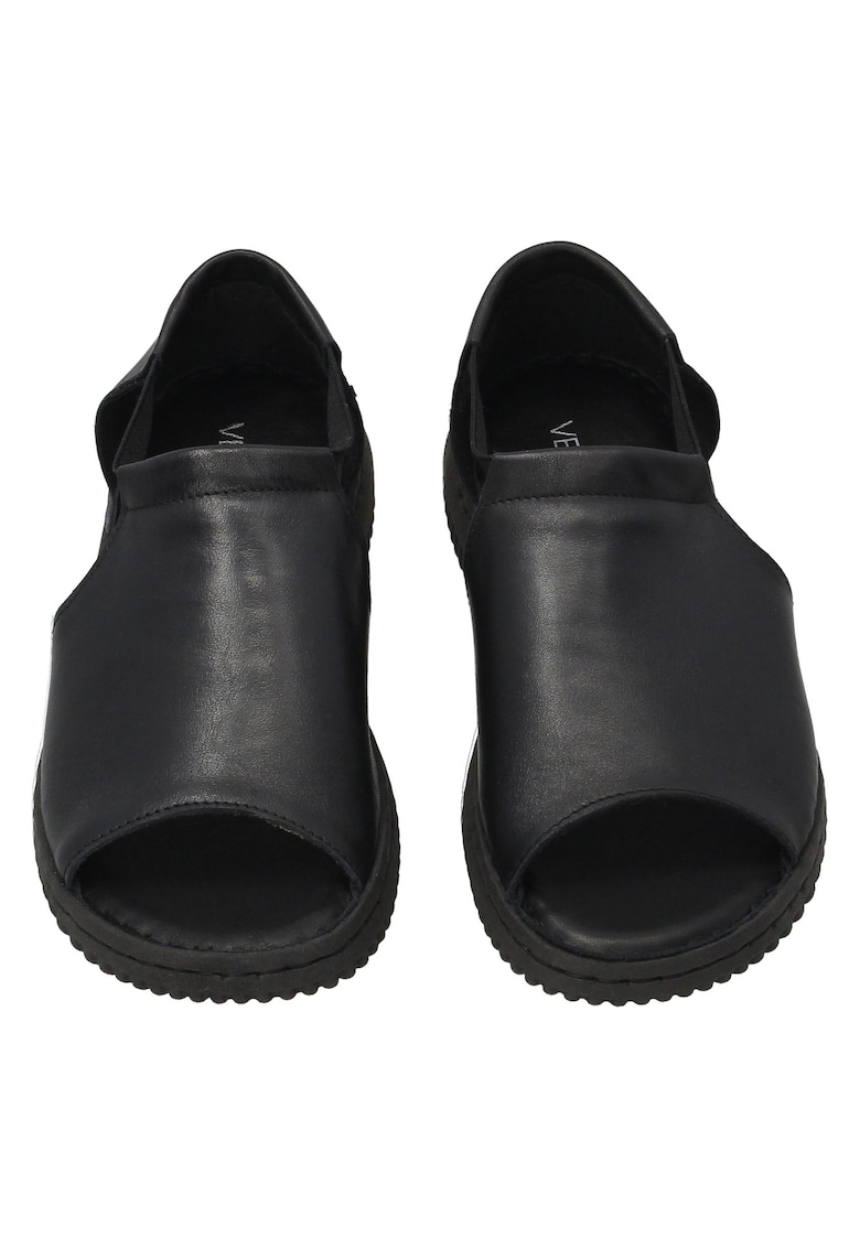 Sandale din piele naturala - tip slip-on cu curele elastice