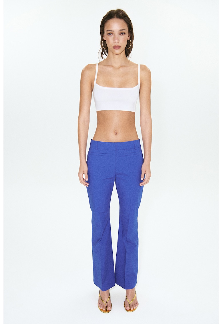 Pantaloni bootcut cu talie medie - Albastru royal
