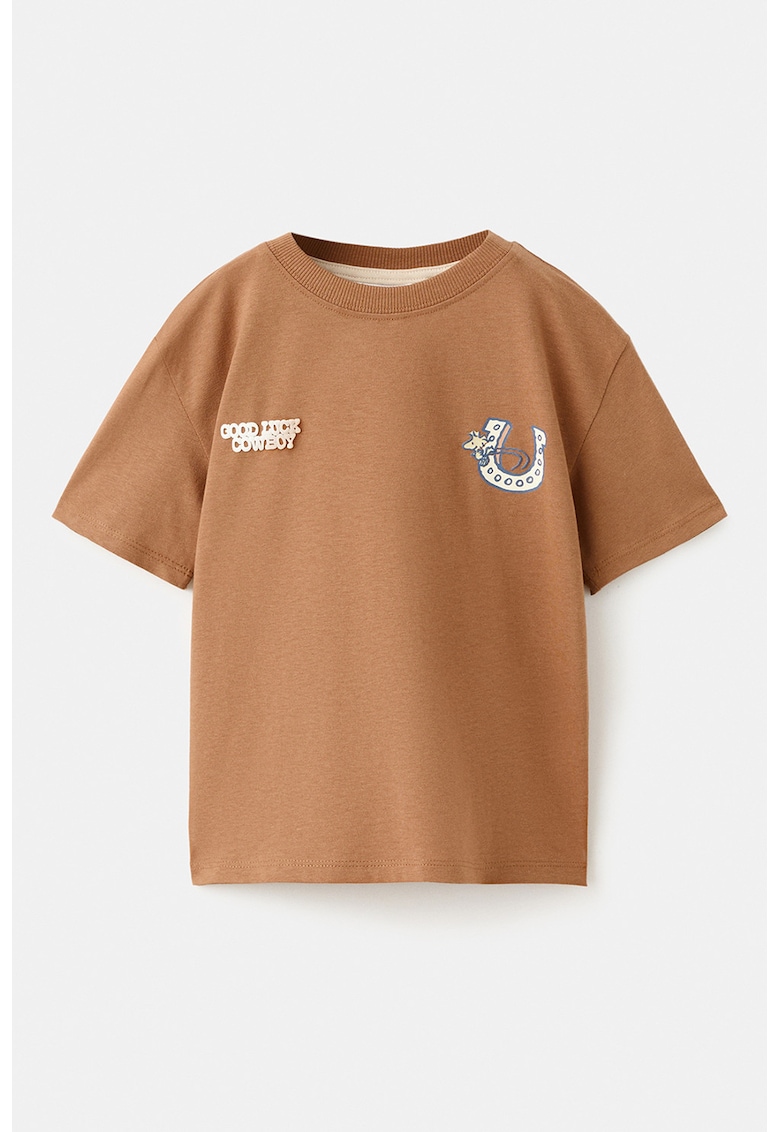 Tricou cu imprimeu grafic - Caramel