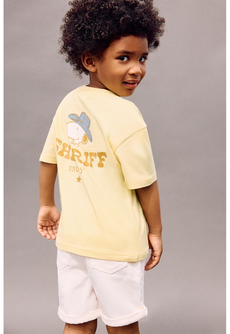 Tricou cu imprimeu grafic - Galben pastel