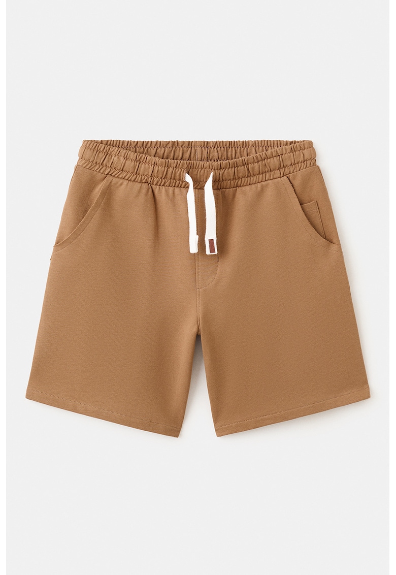 Pantaloni scurti cu snur de ajustare si buzunare laterale - Maro pamantiu
