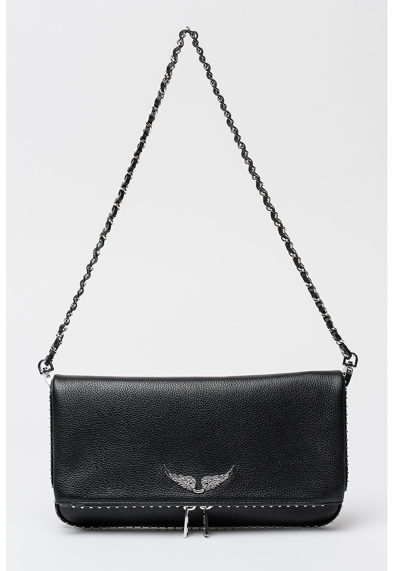 Geanta crossbody din piele Rock Nano - Negru