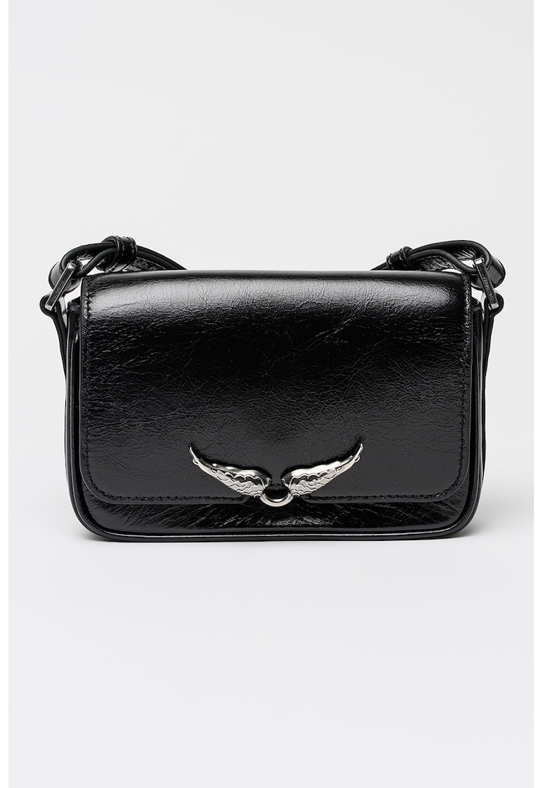 Geanta crossbody de piele Zazi Vintage - Negru