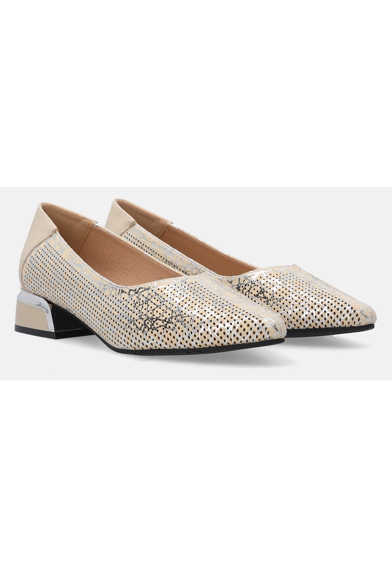Pantofi cu toc din piele cu varf ascutit