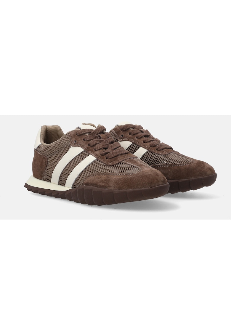 Pantofi sport din plasa si piele intoarsa