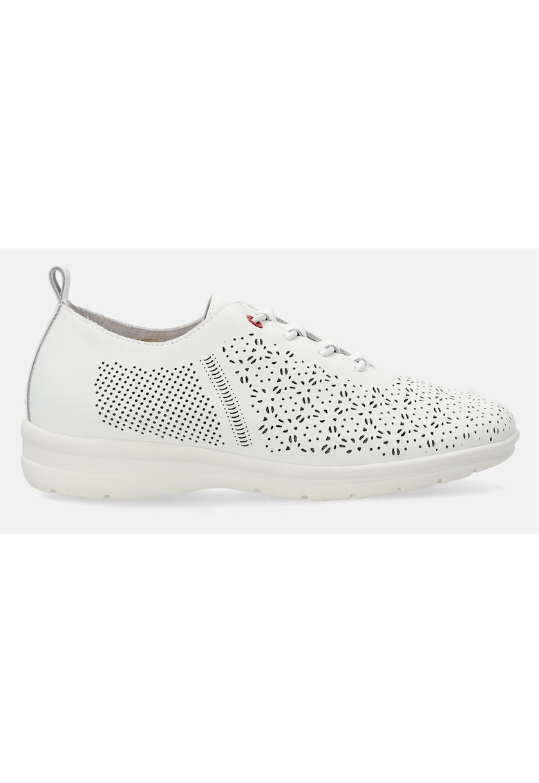 Pantofi din piele cu perforatii si sireturi elastice