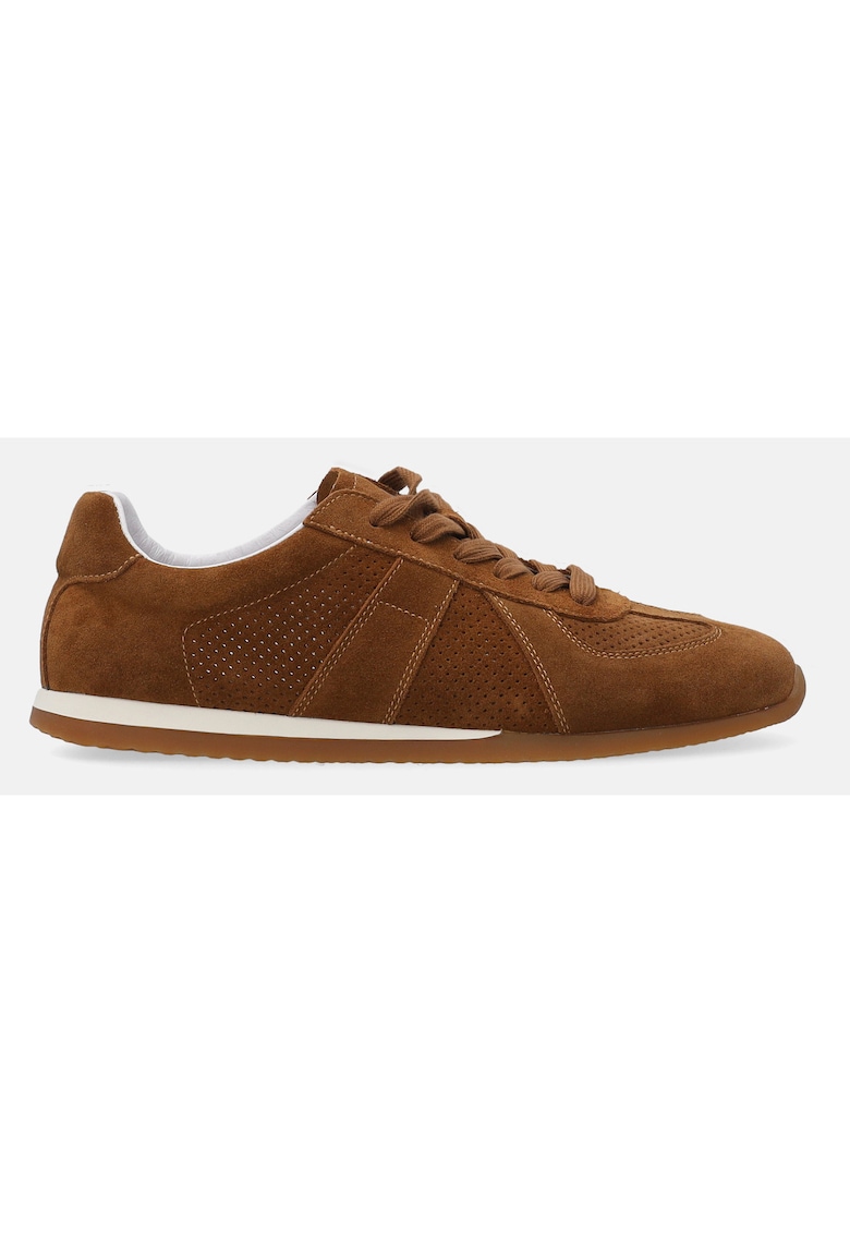 Pantofi sport uni din piele intoarsa - cu profil jos