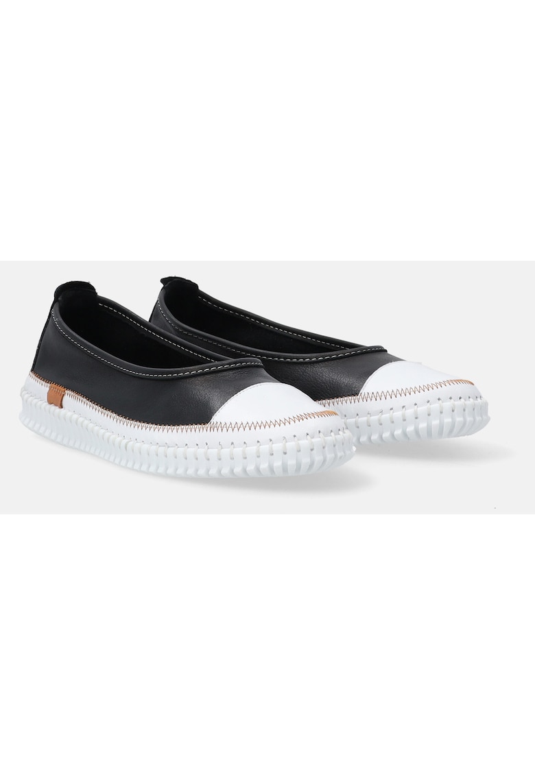 Balerini din piele cu varf rotund -