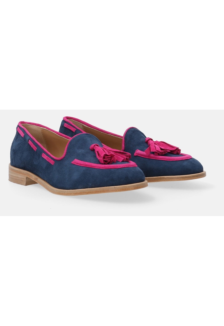Pantofi loafer cu ciucure din piele intoarsa
