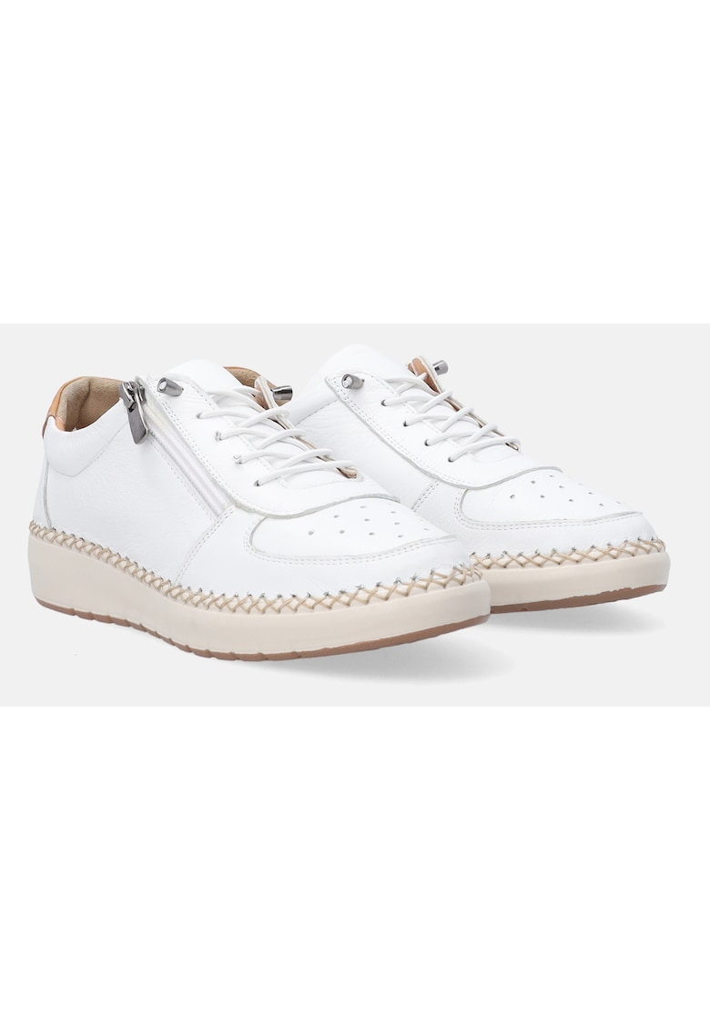 Pantofi sport din piele cu fermoar si platforma