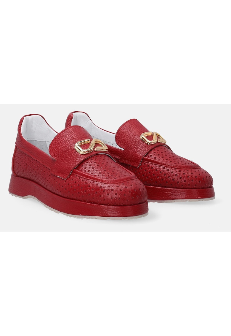 Mocasini cu model ajurat din piele